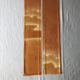 Listing 7 of 11 for Vintage Japanese Orange Cloud Silk Fabric Pieces Kimono Panels x2