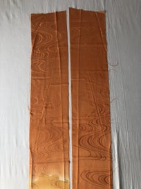 Listing 6 of 11 for Vintage Japanese Orange Cloud Silk Fabric Pieces Kimono Panels x2