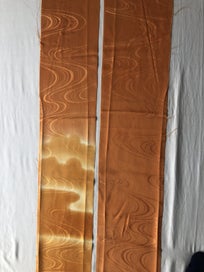 Listing 4 of 11 for Vintage Japanese Orange Cloud Silk Fabric Pieces Kimono Panels x2