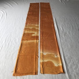 Listing 11 of 11 for Vintage Japanese Orange Cloud Silk Fabric Pieces Kimono Panels x2