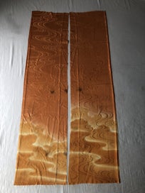 Listing 2 of 19 for Vintage Japanese Woven Orange Silk Cloud Faric Pences Kimono Panels X2