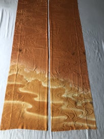 Listing 6 of 19 for Vintage Japanese Woven Orange Silk Cloud Faric Pences Kimono Panels X2