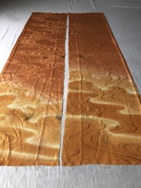 Listing 7 of 19 for Vintage Japanese Woven Orange Silk Cloud Faric Pences Kimono Panels X2