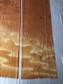 Listing 11 of 19 for Vintage Japanese Woven Orange Silk Cloud Faric Pences Kimono Panels X2