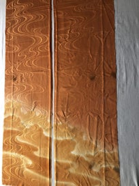 Listing 13 of 19 for Vintage Japanese Woven Orange Silk Cloud Faric Pences Kimono Panels X2