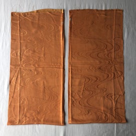 Listing 16 of 19 for Vintage Japanese Woven Orange Silk Cloud Faric Pences Kimono Panels X2