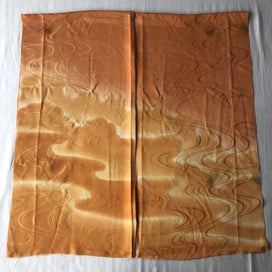 Listing 18 of 19 for Vintage Japanese Woven Orange Silk Cloud Faric Pences Kimono Panels X2