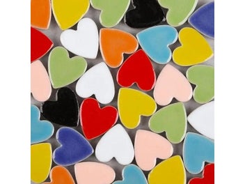 Listing 7 of 10 for 24pcs(Approx. 105g/3.5oz) Heart Shape Porcelain Mosaic Tiles 2.3*2.25*0.6cm DIY