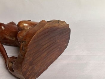 Listing 7 of 8 for Vintage Balinese Lady Hand Carved Wooden Sculpture