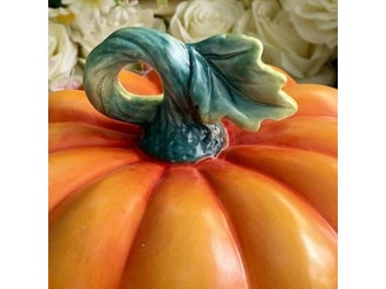 Listing 5 of 8 for European-style Garden Ceramic Pumpkin Soup Pot With Soup Spoon Holiday Gift