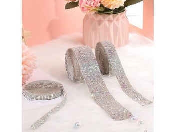 Listing 4 of 10 for Self Adhesive Crystal Rhinestone Sticker Diamond Ribbon DIY Sticker Rhinestones