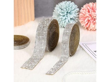Listing 5 of 10 for Self Adhesive Crystal Rhinestone Sticker Diamond Ribbon DIY Sticker Rhinestones