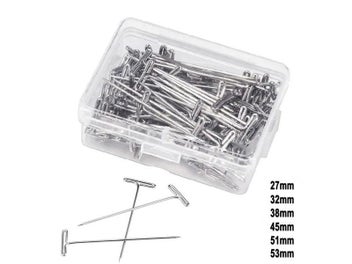 Listing 3 of 10 for 100Pcs Stainless Steel T Pins Thumbtack Pushpin T Shaped Pins Needles With