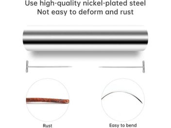 Listing 5 of 10 for 100Pcs Stainless Steel T Pins Thumbtack Pushpin T Shaped Pins Needles With