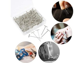 Listing 6 of 10 for 100Pcs Stainless Steel T Pins Thumbtack Pushpin T Shaped Pins Needles With
