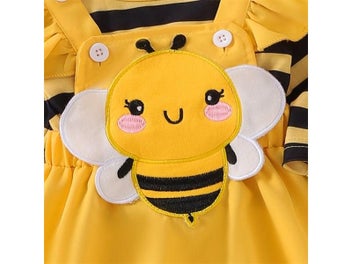 Listing 6 of 9 for Newborn Baby Girl Halloween Outfit Long Flying Sleeve Romper Bee Suspender