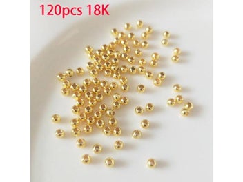 Listing 3 of 10 for 50-1500pcs 2-8mm Gold Color Metal Ball Beads Loose Round Spacer Beads For Diy
