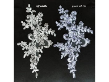 Listing 4 of 10 for 6PCS 25*12.5cm Delicate Veil Head Ornaments Lace Trim Dress DIY Lace Applique