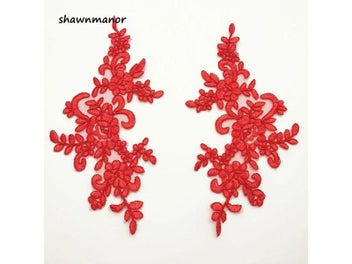 Listing 5 of 10 for 6PCS 25*12.5cm Delicate Veil Head Ornaments Lace Trim Dress DIY Lace Applique