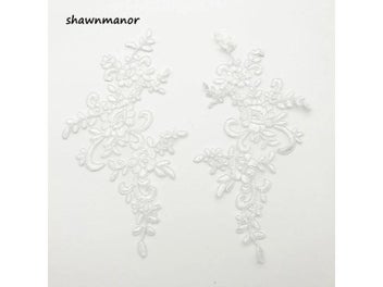 Listing 8 of 10 for 6PCS 25*12.5cm Delicate Veil Head Ornaments Lace Trim Dress DIY Lace Applique