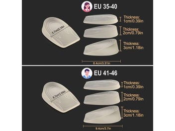 Listing 4 of 9 for Silicone Gel Height Increase Insole Heel Lifting Inserts Shoe Foot Care