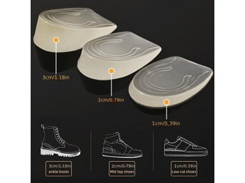 Listing 5 of 9 for Silicone Gel Height Increase Insole Heel Lifting Inserts Shoe Foot Care