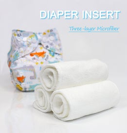 Listing 7 of 9 for 5pcs Diaper Inserts 3 Layers Microfiber Washable Reusable Inserts Super Water