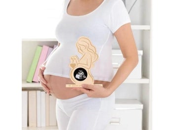 Listing 3 of 9 for Wooden Baby Sonogram Photo Frame Pregnant Mother Souvenir Gift