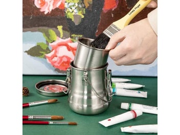 Listing 6 of 10 for Paint Brush Cleaner And Holder - Airtight Stainless Steel Brush Washer For