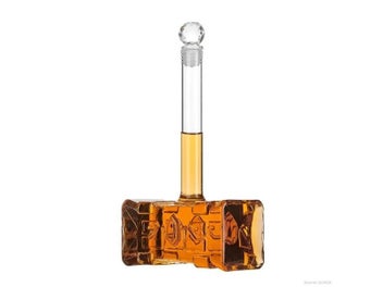 Listing 4 of 8 for 3D Hammer Shaped Whiskey Decanter For Scotch Bourbon 400ml Lead-free Glass Home