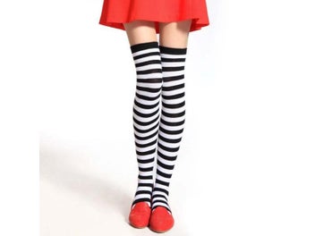 Listing 4 of 10 for Women Girl Winter Over Knee Leg Warmer Teens Striped Soft Leg Protection