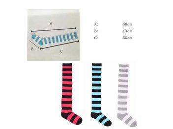 Listing 8 of 10 for Women Girl Winter Over Knee Leg Warmer Teens Striped Soft Leg Protection