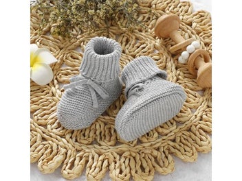 Listing 5 of 11 for Infant Baby Shoes Knit Cotton Boys Girl Boots Fashion Tie Solid Newborn Walk