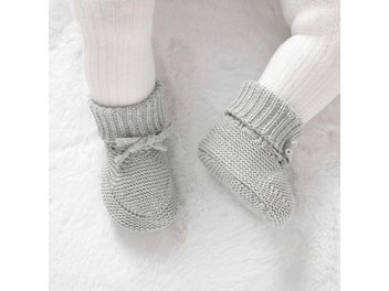 Listing 7 of 11 for Infant Baby Shoes Knit Cotton Boys Girl Boots Fashion Tie Solid Newborn Walk