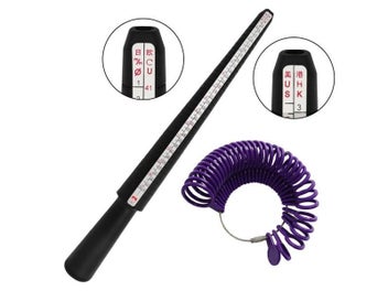 Listing 4 of 9 for Plastic Ring Size Finder Mandrel Stick Finger Gauge Kit For DIY Jewelry Making