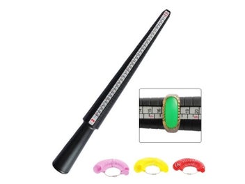Listing 5 of 9 for Plastic Ring Size Finder Mandrel Stick Finger Gauge Kit For DIY Jewelry Making