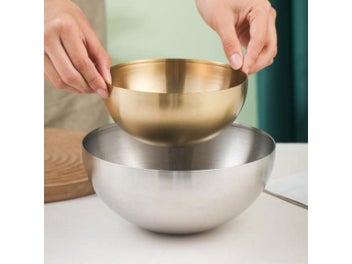 Listing 5 of 8 for Korean Style Cold Noodle Bowl Outdoor Stainless Steel Single Layer Golden