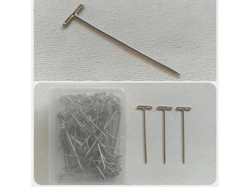 Listing 7 of 9 for 100pcs/lot T Pins Type Needle For Wig On Foam Head Style Brazilian Indian