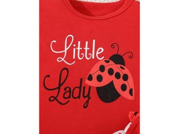 Listing 6 of 10 for Summer Adorable Ladybug Outfit 2pcs Set For Baby Girls Sleeveless T-shirt