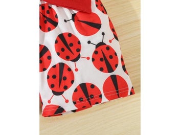 Listing 8 of 10 for Summer Adorable Ladybug Outfit 2pcs Set For Baby Girls Sleeveless T-shirt