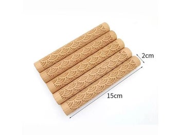 Listing 4 of 9 for Ceramic Tool Wood Carving Pottery Wood Texture Mud Roller Embossed Pattern
