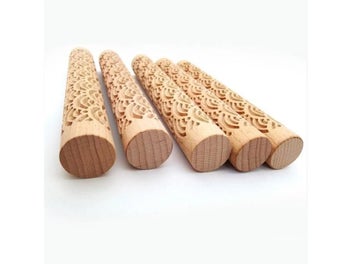 Listing 5 of 9 for Ceramic Tool Wood Carving Pottery Wood Texture Mud Roller Embossed Pattern