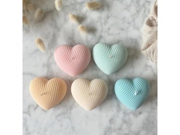 Listing 5 of 9 for Silicone Candle Mold 3D Grid Heart Shape Scented Candle Soap Mould Mousse
