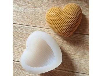 Listing 7 of 9 for Silicone Candle Mold 3D Grid Heart Shape Scented Candle Soap Mould Mousse