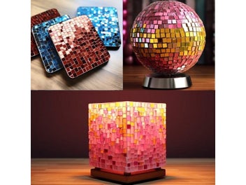 Listing 7 of 10 for DIY Self Adhesive Mosaic Tiles Stickers 5x5/10x10mm Disco Tiles Square Mirror