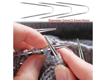 Listing 8 of 10 for 3Pcs Knitting Needles Knitting Tool Stainless Steel Circular Flexible Sock