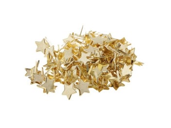 Listing 1 of 9 for 100x Gold Star Head Split Pin Metal Brads Paper Fasteners For Scrapbooking