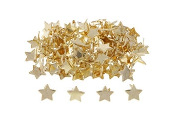 Listing 3 of 9 for 100x Gold Star Head Split Pin Metal Brads Paper Fasteners For Scrapbooking