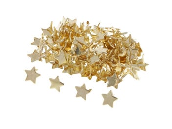 Listing 4 of 9 for 100x Gold Star Head Split Pin Metal Brads Paper Fasteners For Scrapbooking