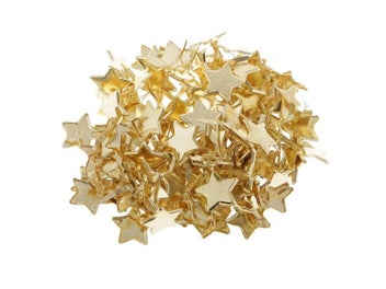 Listing 5 of 9 for 100x Gold Star Head Split Pin Metal Brads Paper Fasteners For Scrapbooking